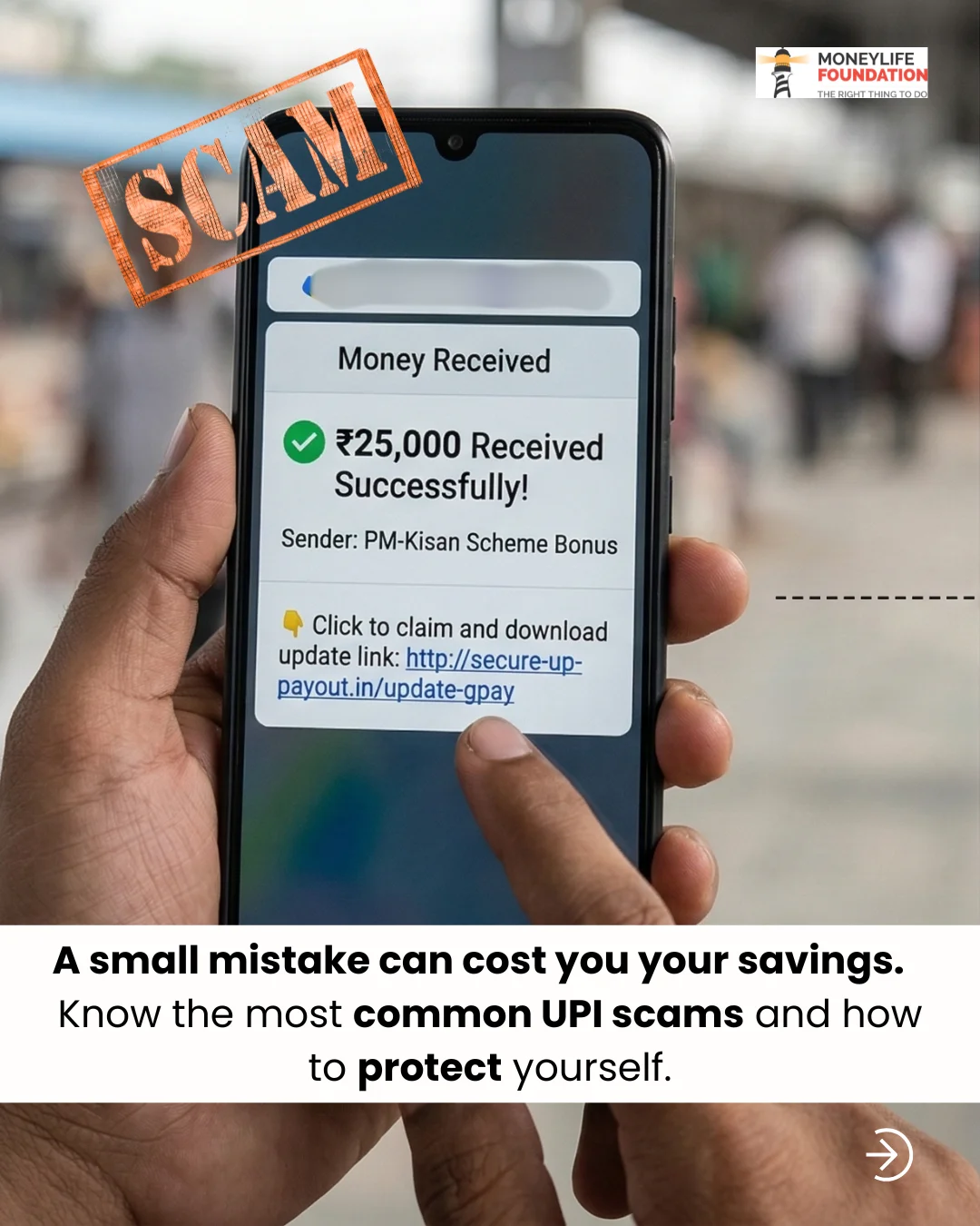 Moneylife Foundation scam awareness social creative